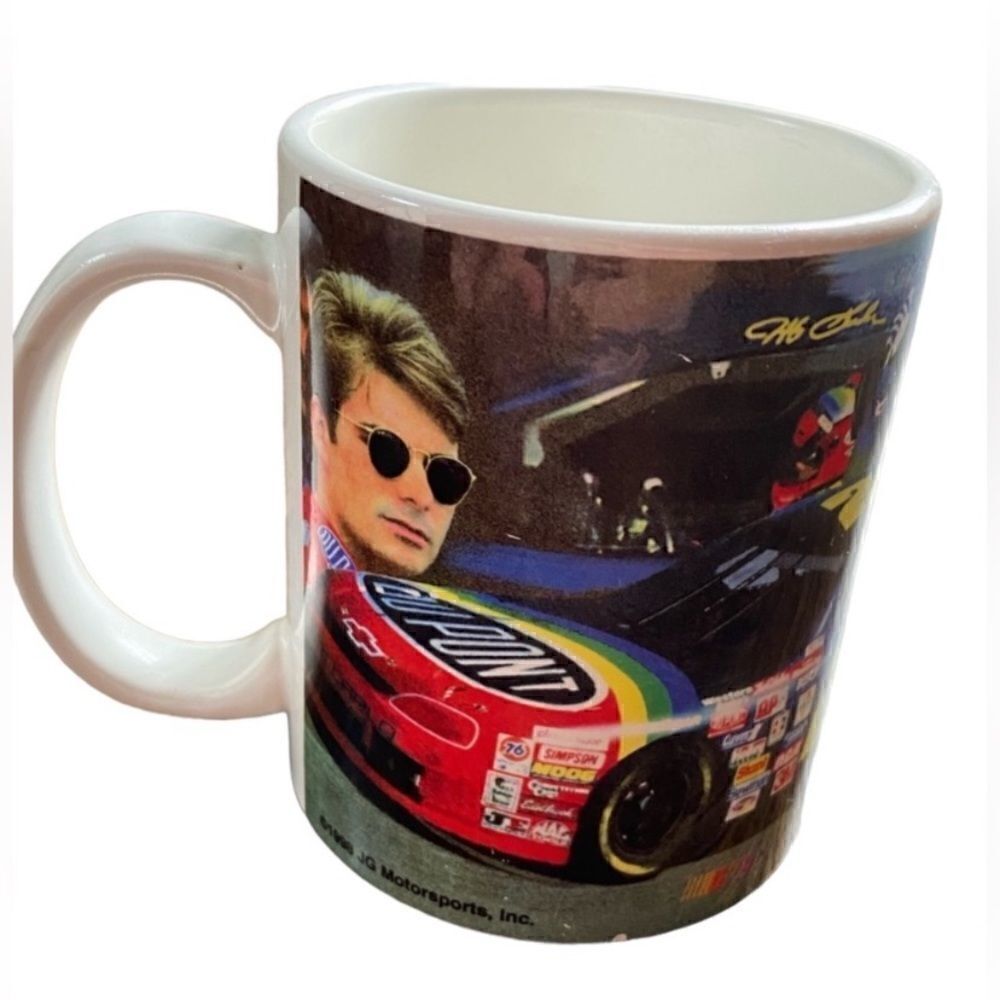 Vintage NASCAR Jeff Gordon On‎ Track 1998 NASCAR JG Motorsports Coffee Cup Mug